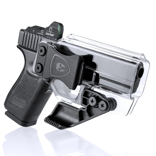 Clear Polymer IWB Holsters with Claw | G17/19/19X/23/32/44/45 Red Dot Optics Cut Appendix Concealment Carry Trigger Guard