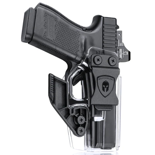 Clear Polymer IWB Holsters with Claw | G17/19/19X/23/32/44/45 Red Dot Optics Cut Appendix Concealment Carry Trigger Guard